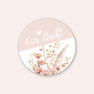 Aufkleber „Für Dich" Blumen