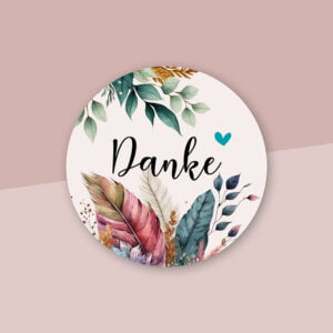 Aufkleber „Danke" Boho