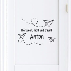 Aufkleber Kinderzimmertür „Papierflieger"