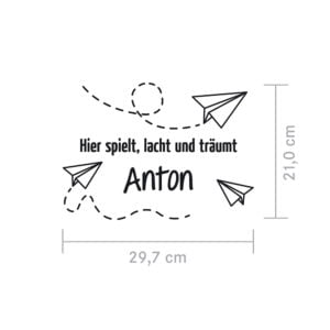 Aufkleber Kinderzimmertür „Papierflieger"