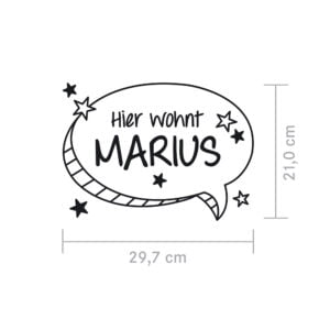 Aufkleber Kinderzimmertür „Sprechblase"