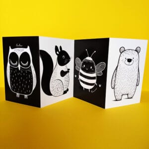 Baby Kontrastleporello „Waldtiere