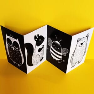 Baby Kontrastleporello „Waldtiere