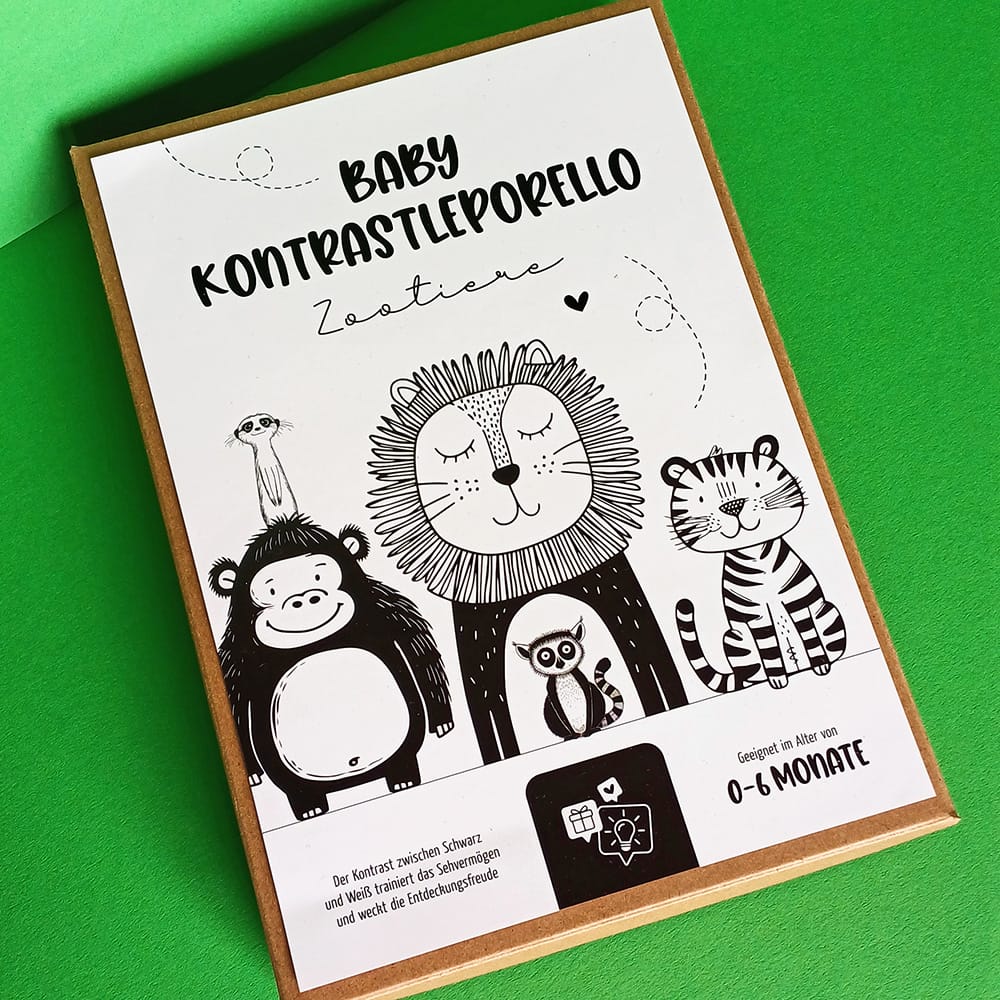 Baby Kontrastleporello „Zootiere"