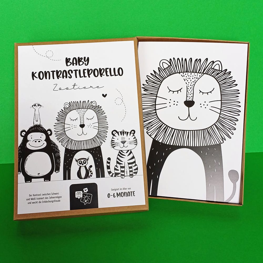 Baby Kontrastleporello „Zootiere"