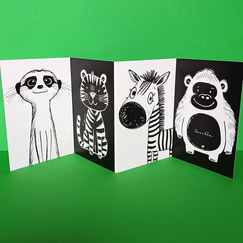 Baby Kontrastleporello „Zootiere"