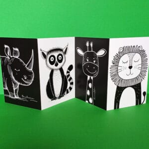 Baby Kontrastleporello „Zootiere"