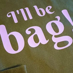 Baumwolltasche „I'll be bag" olivgrün