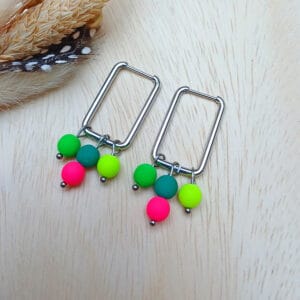 Ohrringe mit Glasperlen „Neon