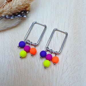 Ohrringe mit Glasperlen „Neon