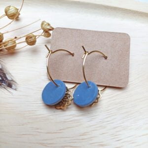 Creolen mit Anhänger „Blüte