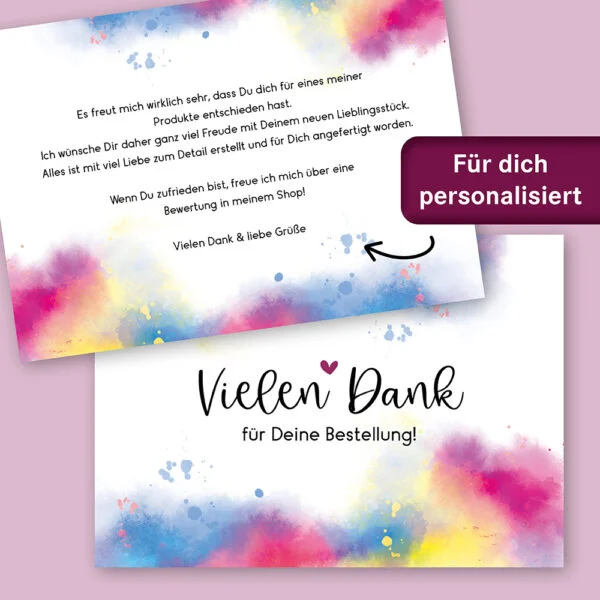 Dankeskarte personalisiert „Aquarell"