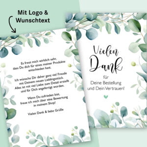 Dankeskarte personalisiert „Eukalyptus"