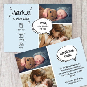 Danksagung Geburt „Geschwister