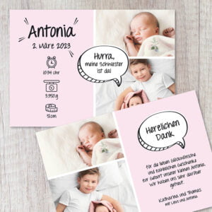 Danksagung Geburt „Geschwister