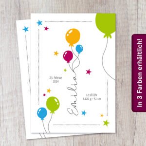 Danksagung Geburt „Luftballon"