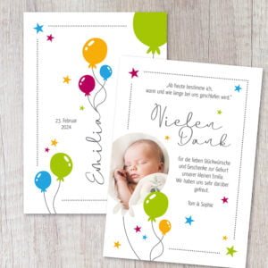 Danksagung Geburt „Luftballon"
