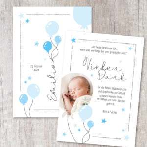 Danksagung Geburt „Luftballon
