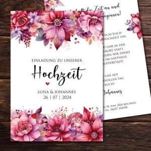 Einladung zur Hochzeit „Blumen