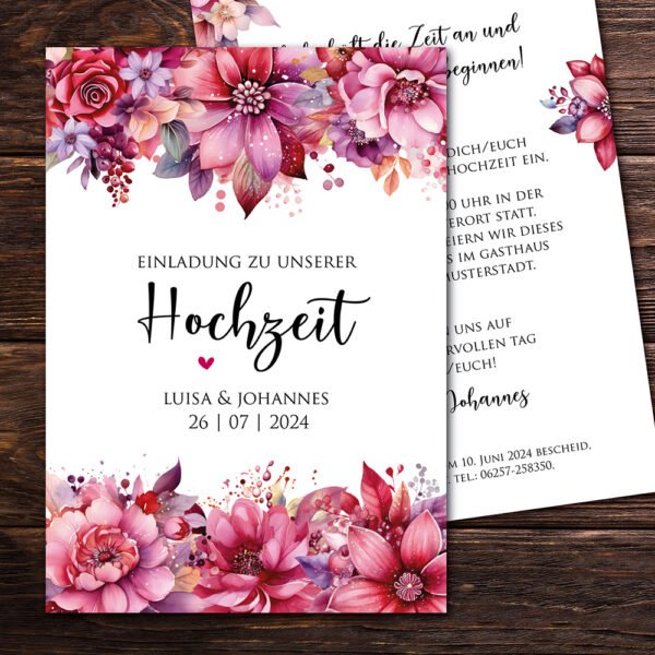 Einladung zur Hochzeit „Blumen"