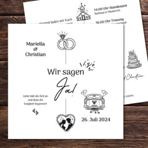 Einladung zur Hochzeit „Schwarz-Weiß"