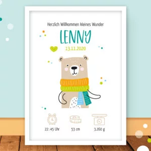 Geburtsposter „Bär"