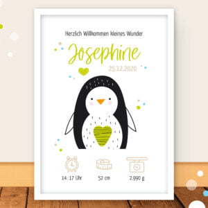 Geburtsposter „Pinguin"