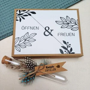Geschenkbox für Geldgeschenke „Öffnen und Freuen"