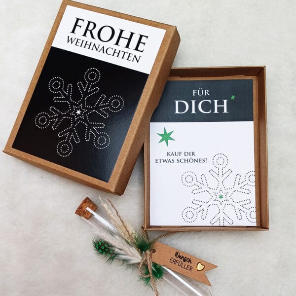 Geschenkbox für Geldgeschenke zu Weihnachten „Schneeflocke"