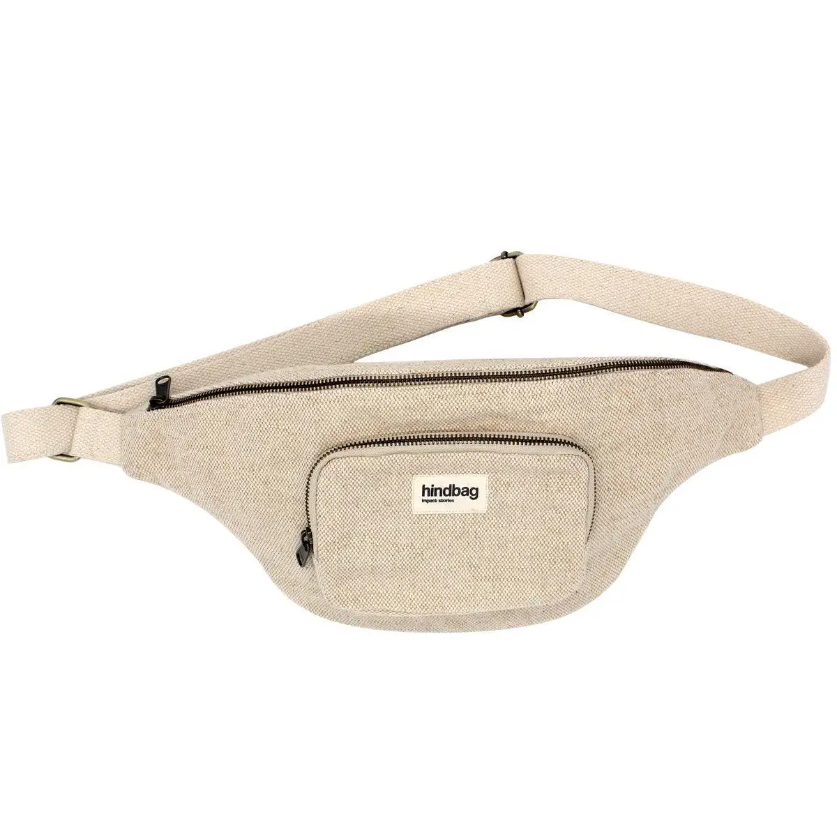 Große Gürteltasche, Beige