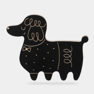 Kreidetafel aus Holz, Pudel