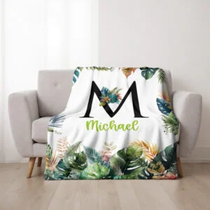 Kuscheldecke „Dschungel", Fleecedecke, personalisiert