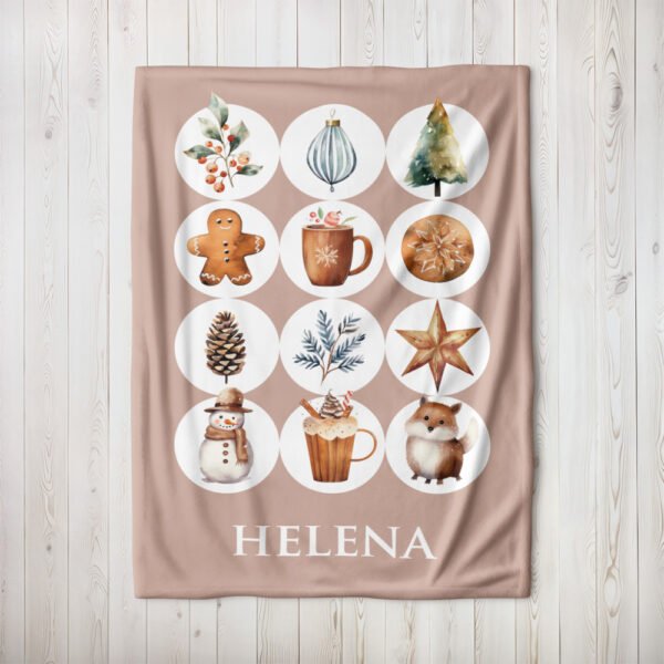 Kuscheldecke „Weihnachten", Fleecedecke, personalisiert