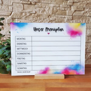 Menüplaner aus Acrylglas „Aquarell“