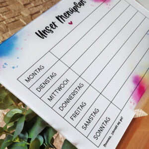 Menüplaner aus Acrylglas „Aquarell“