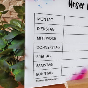 Menüplaner aus Acrylglas „Aquarell“