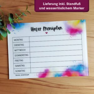 Menüplaner aus Acrylglas „Aquarell“