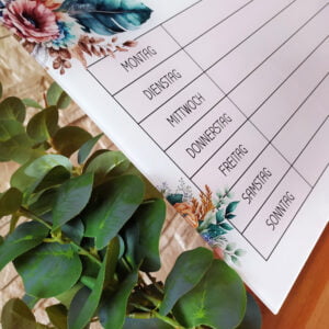 Menüplaner aus Acrylglas „Boho“