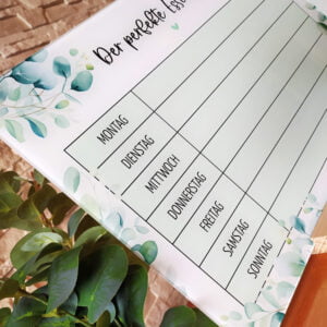 Menüplaner aus Acrylglas „Eukalyptus“