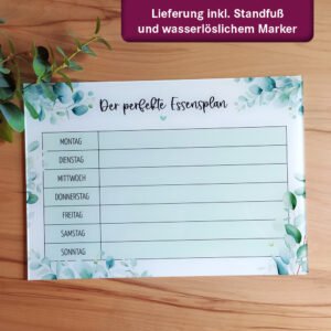 Menüplaner aus Acrylglas „Eukalyptus“