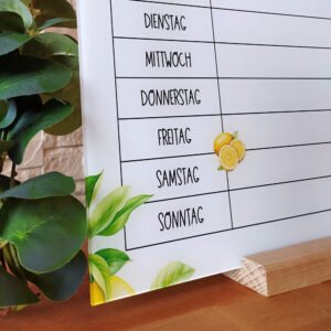 Menüplaner aus Acrylglas „Zitrus“