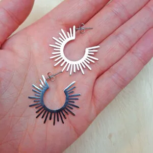 Statement Ohrringe „Sonne", Edelstahl