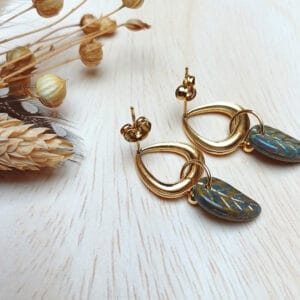 Ohrringe mit Glasperlen „Blätter