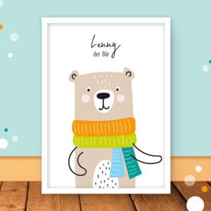 Poster Kinderzimmer „Bär"
