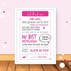 Personalisiertes Poster zur Einschulung