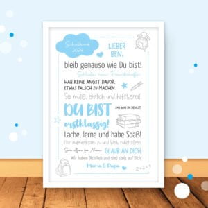 Personalisiertes Poster zur Einschulung