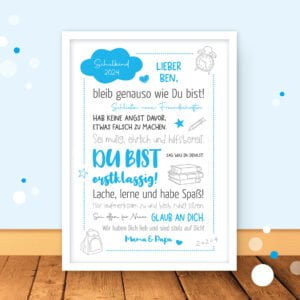 Personalisiertes Poster zur Einschulung