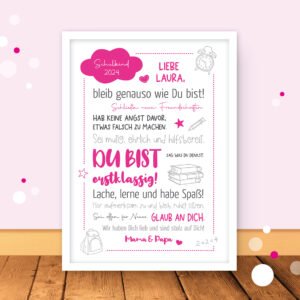 Personalisiertes Poster zur Einschulung