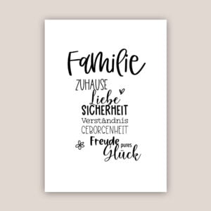 Poster Familie „Glück"