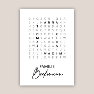 Poster Familie „Rätsel" personalisiert